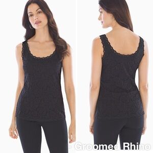 Soma Black All Over Stretch Lace Tank Size S